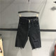 Euro 2020 mùa xuân mới eo cao 100 thêu lỗ denim quần short nữ thân chương mỏng thẳng quần năm điểm