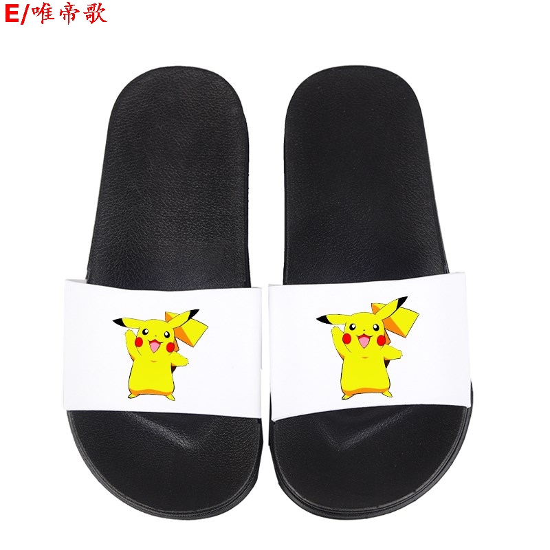 Summer phim hoạt hình Pikachu dép nam thiếu niên và phụ nữ tại đi xe về nhà hàng ngày chống trượt cá tính một dép từ