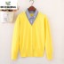 cardigan áo cổ áo giả hai mảnh kích thước đầu mùa xuân phụ nữ dệt kim của bên ngoài điều hòa không khí len áo len áo khoác mỏng 