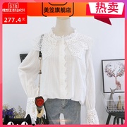 áo sơ mi ren nữ dài tay 2020 mùa xuân mới Hàn Quốc phiên bản loose-fitting siêu cổ tích con búp bê áo sơ mi áo sơ mi trắng hàng đầu