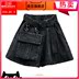 2020 Spring / Summer Loose eo Casual Hiện Thin Big Code A-Word phiên bản Big Pocket Denim Wide chân Shorts Phụ nữ 