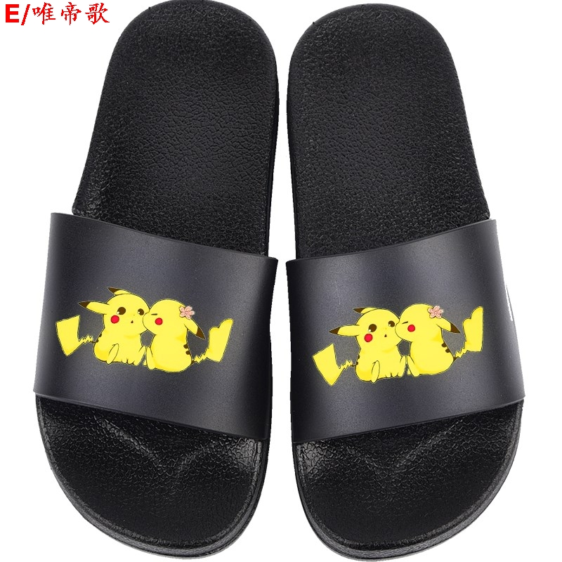 Summer phim hoạt hình Pikachu dép nam thiếu niên và phụ nữ tại đi xe về nhà hàng ngày chống trượt cá tính một dép từ