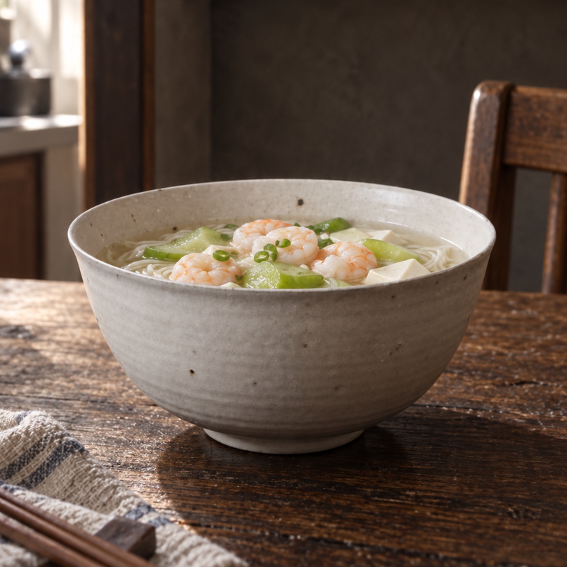 Spring Dawn Rustic Ceramic Soup Noodle Bowl, Wabi-Sabi Style Instant Noodle Bowl, Jingdezhen Handmade Ceramic Household Simple Style Ramen Bowl, Japanese Style
