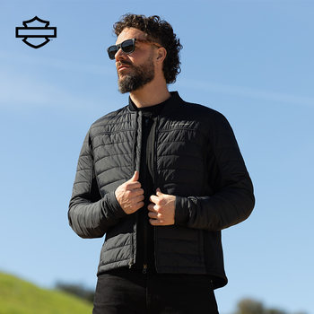 Harley-davidson men's warm jacket tops motorcycle riding inner jacket thin cotton jacket