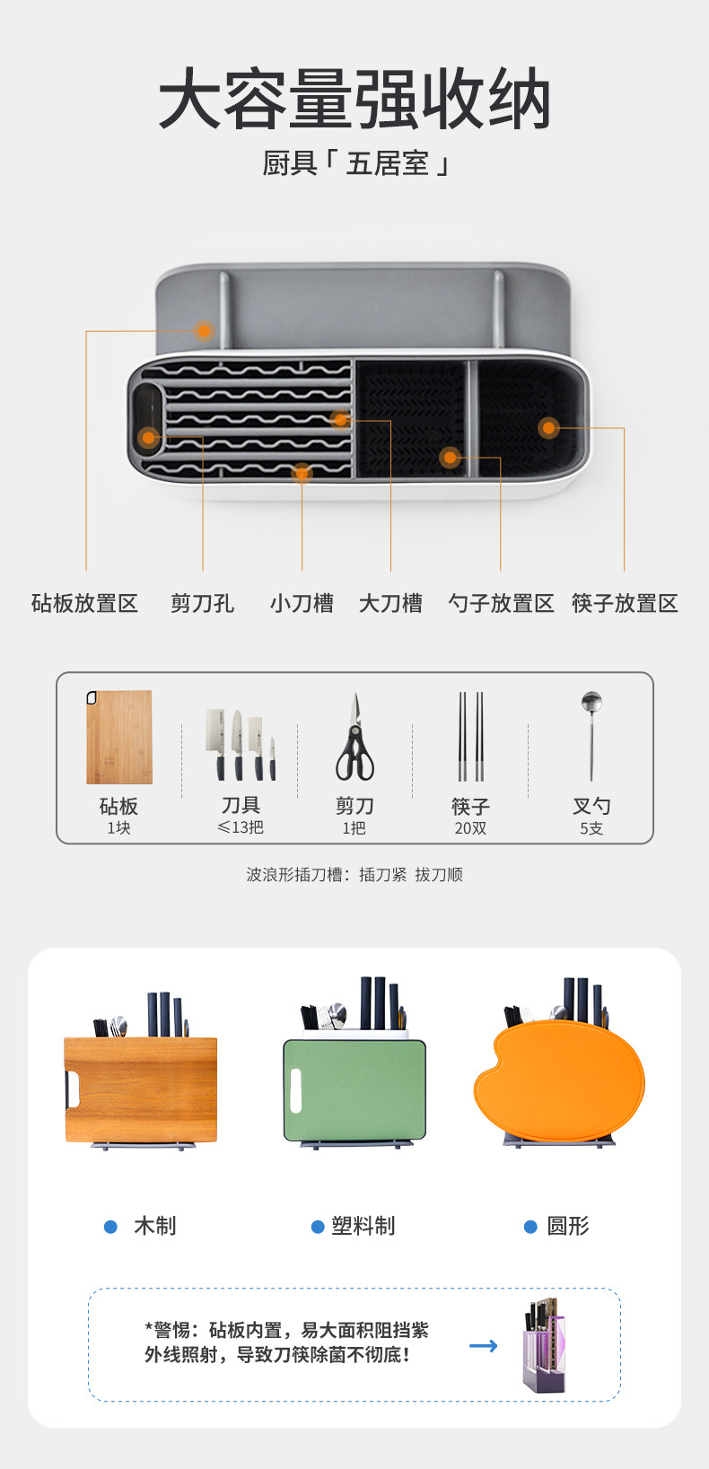 老板旗下 火鸡 KR61 双光源双热源 刀筷砧板干消毒机 图12