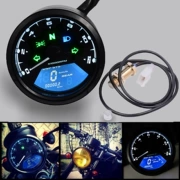 Xe máy được sửa đổi dụng cụ đo tốc độ máy đo tốc độ Đèn LED bên trái và bên phải hiển thị bánh răng chùm sáng cao và chức năng cảnh báo bán chạy đồng hồ điện tử gắn xe máy đồng hồ sirius độ