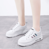 Inside heightening small white shoes women 2019 fall new 100 lap thick bottom autumn casual shoes foreign dress womens shoes