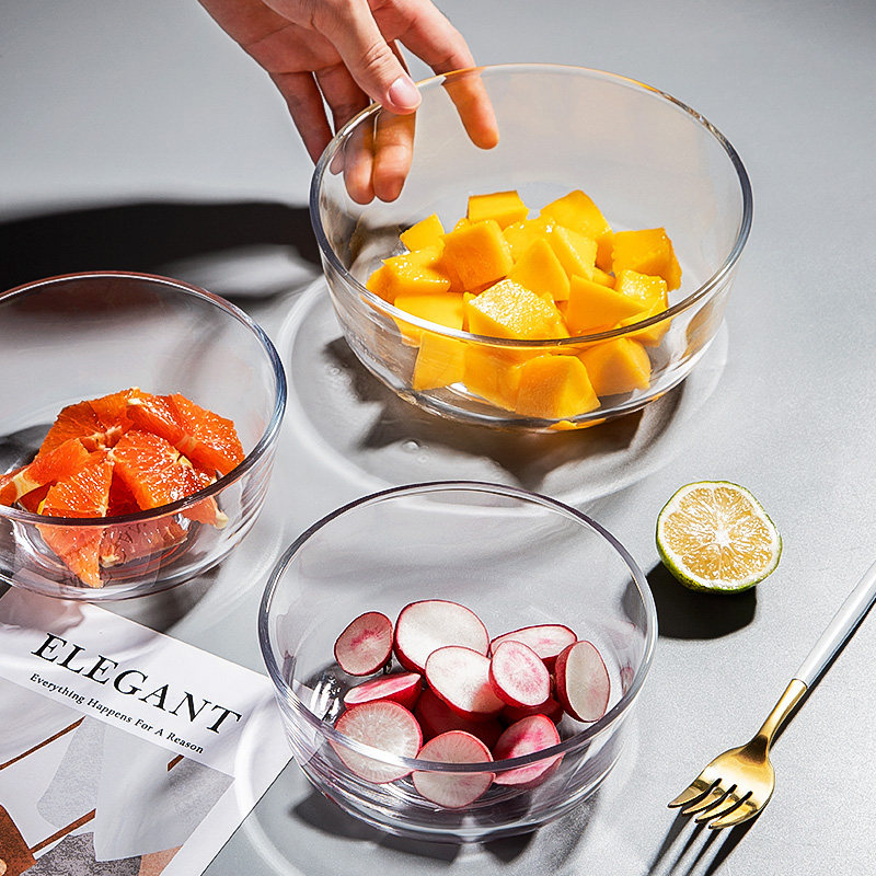 Microwave oven special heat-resistant glass bowl household large fruit salad bowl creative transparent soup bowl thickened instant noodle bowl