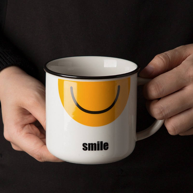 Creative express smiling keller ceramic cup ultimately responds cup couples move trend home office coffee cup