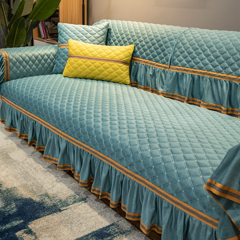 Plush sofa cushion all-inclusive full-cover sofa cover four seasons universal non-slip high-end light luxury style simple thickened cushion