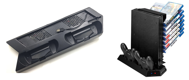 PS4 slim pro host quạt làm mát cơ sở PS4 dựng đứng khung lắp ráp phụ xử lý sạc - PS kết hợp cáp sạc nam châm