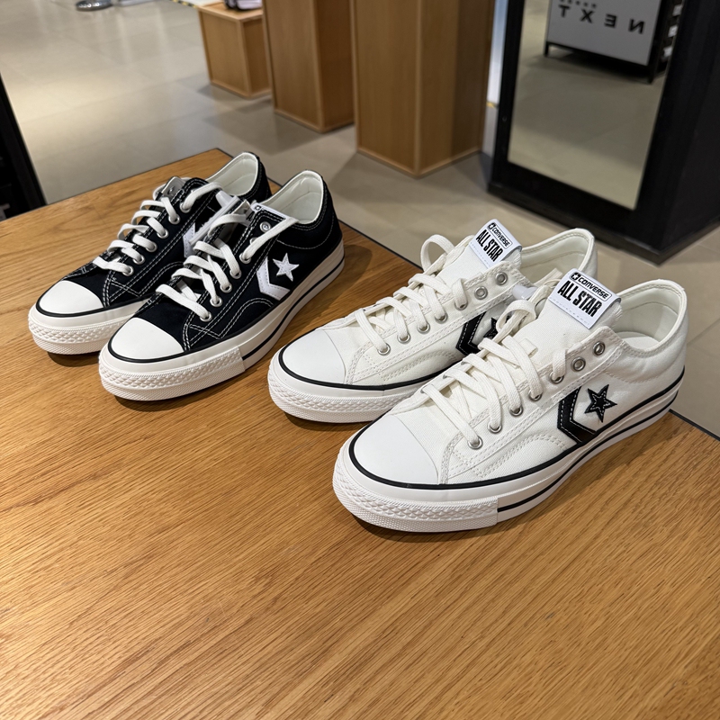 Converse Star Player Men's and Women's Low-Top Black and White Star Arrow Canvas Shoes A01607C A01608C