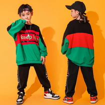 Boy hip-hop street dance choking childrens autumn and winter necropolis with little HIPHOP acting out of the girls Korean version sports suit