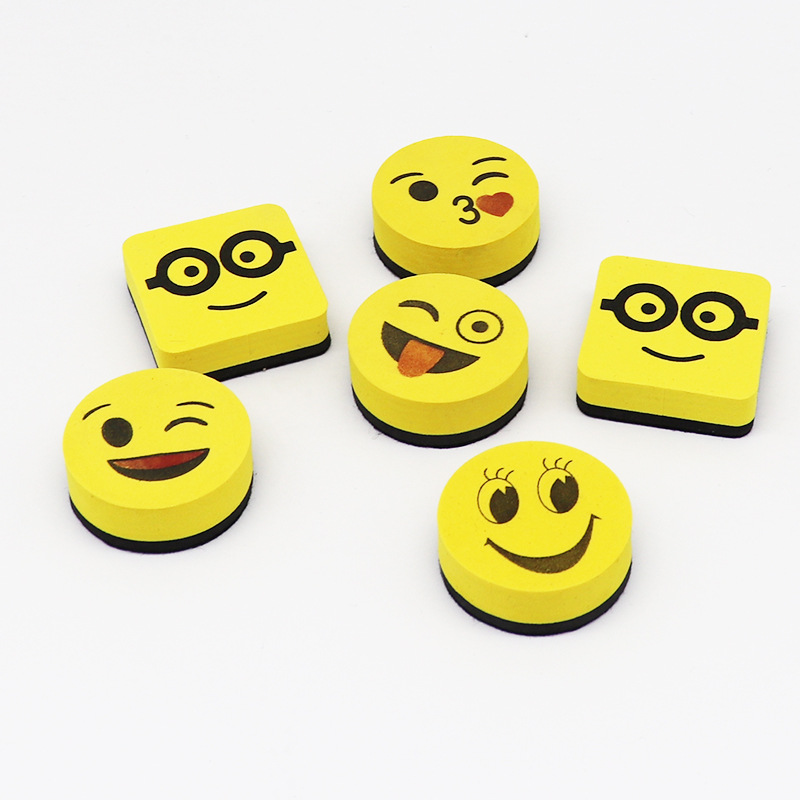 Whiteboard Eraser EVA Double-sided Magnetic Cute Little Bones Emoji Smiley Cartoon Small Blackboard Glass Brush