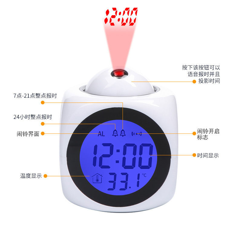 Светодиодные будильники Warl/потолочный проект LCD Digital Voice 