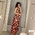 WMXZ 2019 mới V-cổ in hoa cẩm tú cầu xếp li dây đeo của phụ nữ Đầm không tay - Sản phẩm HOT
