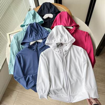 Fitting Room 2025 Spring/Summer High-elasticity UV-resistant Mesh hooded Sun-protective Clothing for Boys and Girls 454513