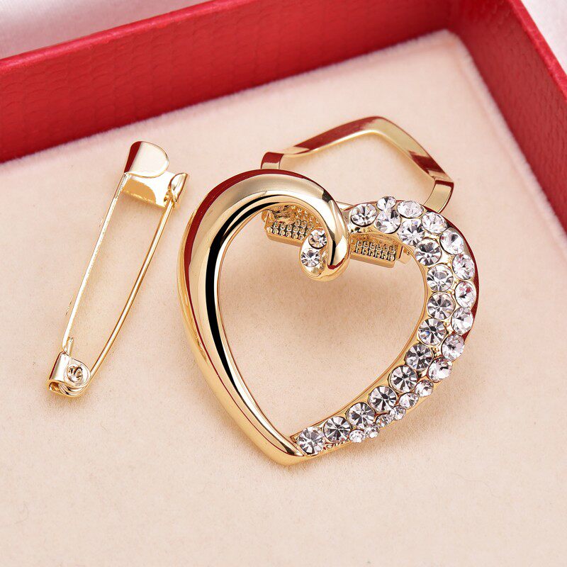 Silk scarf buttoned corner T-shirt clothes hem knotted buckle brooch high-end waist pin artifact decorative accessories female