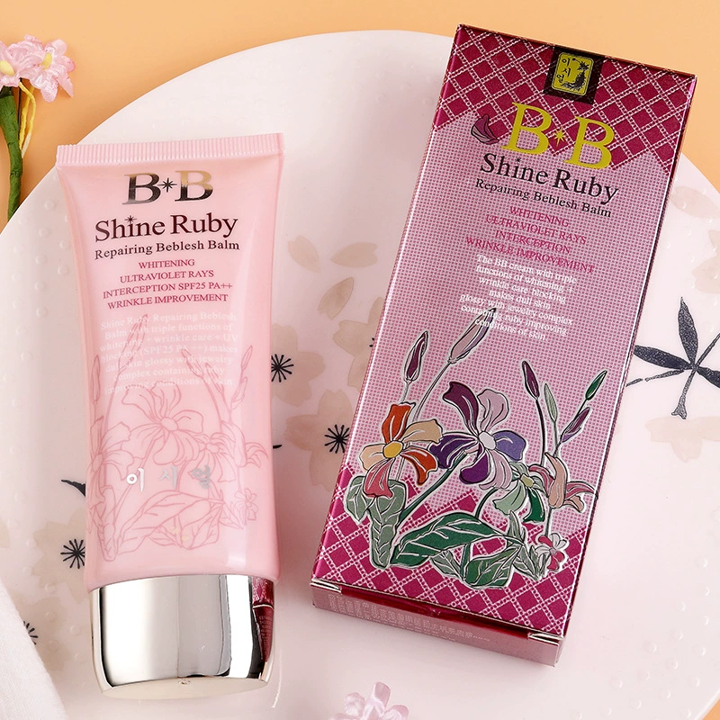 Meiqianer đầy màu sắc ruby ​​sửa chữa bb cream nữ kem nền lỏng che khuyết điểm dưỡng ẩm trang điểm khỏa thân cách ly dưỡng ẩm che phủ - Kem BB