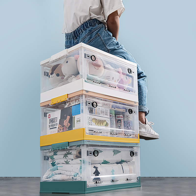 Foldable bookcase Book containing book containing box book containing box storage box storage box Home finishing box Transparent-Taobao