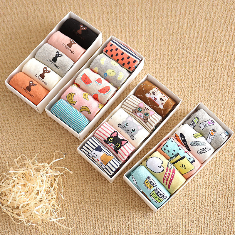 女士袜子 棉春秋中厚款中筒短袜浪沙官方店wz