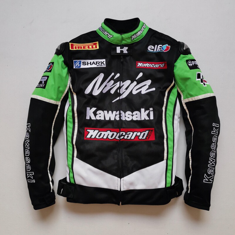 Export Kawasaki Motorcycle Riding Suits for Men and Women, Thin Mesh Anti-Fall Breathable Motorcycle Suits, Windproof All-Season Racing Suits