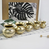 Indian fashion imported brass bowls metal tableware copper cans hotel and restaurant supplies handmade soft furnishings copper art ornaments