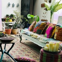 Indian wind import back cushion cover Pillow Cover Sofa Cushion Headboard Close To Waist Pillowcase All-cotton Handmade Ethnic Wind