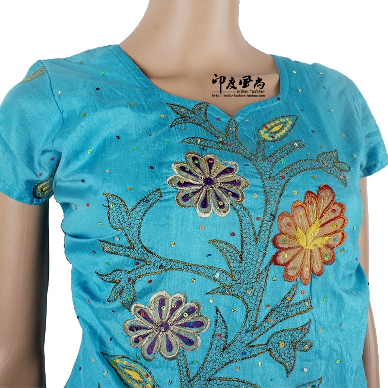 Indian Import Handmade Embroidered Dress Indian Yarn Dancer Dress Suit Blouse Blouse With Delicate Exotic style