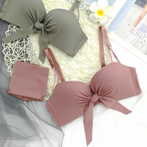  No steel ring underwear women gather small breasts flat breasts special bra set sexy girl college student stereotyped upper bracket