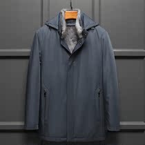  Parker clothing mens medium-length mink liner middle-aged and old Nick clothing mink coat fur one-piece jacket winter