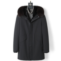  Nick clothing whole mink liner mink Pike clothing mens medium-length mink coat leather fur middle-aged and elderly jacket winter