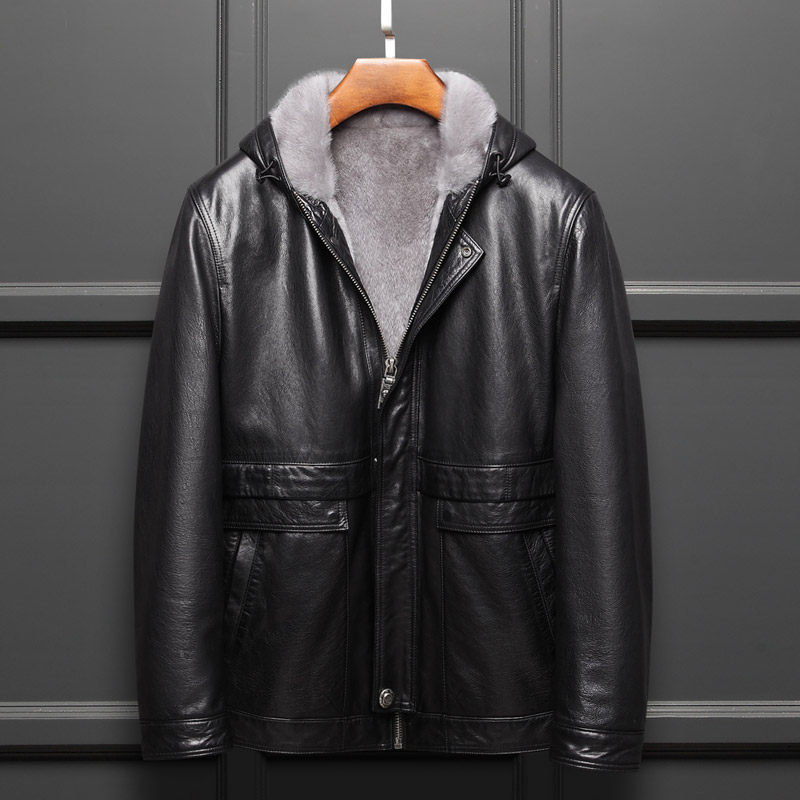 Genuine leather fur coat men's mink liners the whole mink pie overcomes the short mink fur coat fur integrated leather grass jacket winter