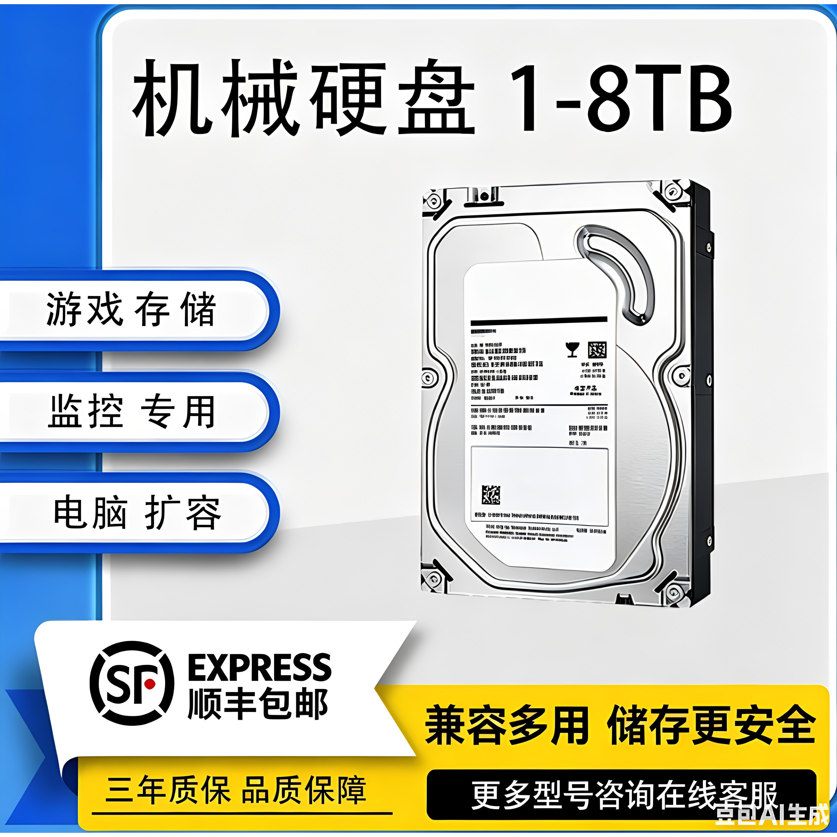 1TB 2TB 3TB 4TB 6TB HDD デスクトップコンピュータ用ハードドライブ 高速 静音 モニタリングおよびゲーム用ストレージ SFエクスプレス送料無料