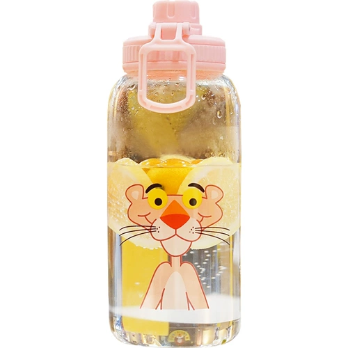 Стеклянная свежая милая портативная трендовая трубочка со стаканом для школьников