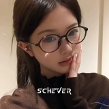 Модные отбеливающие очки холодного коричневого цвета в маленькой круглой оправе для близоруких женщин могут быть оснащены сверхлегкой оправой для глаз TR 7g.