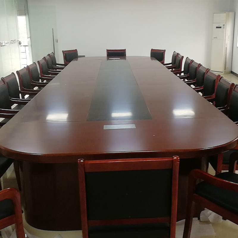Large office furniture long table solid wood desk paint conference table and chair combination reception training table oval