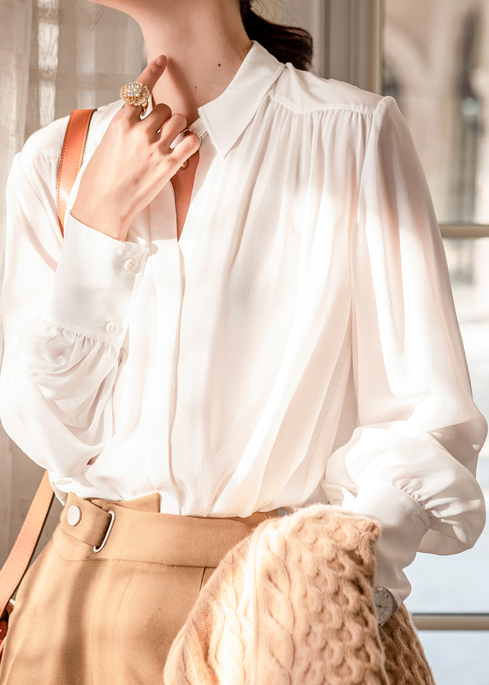 Limited time limited spike (quiet purple silk shirt) 19 momme silk crepe de chine women's shirt L03CS9112