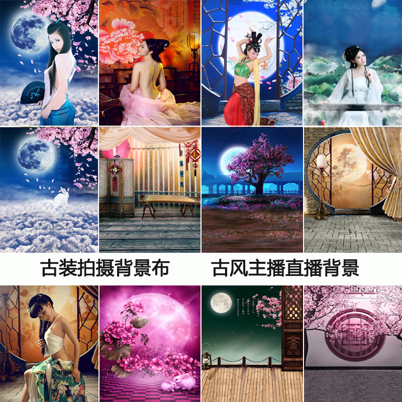 Photo Gallery Chinese Style Ancient Dress Shooting Background Gufeng Theme Writing Real Tennis Red Classical Dance Anchor Live Background Cloth