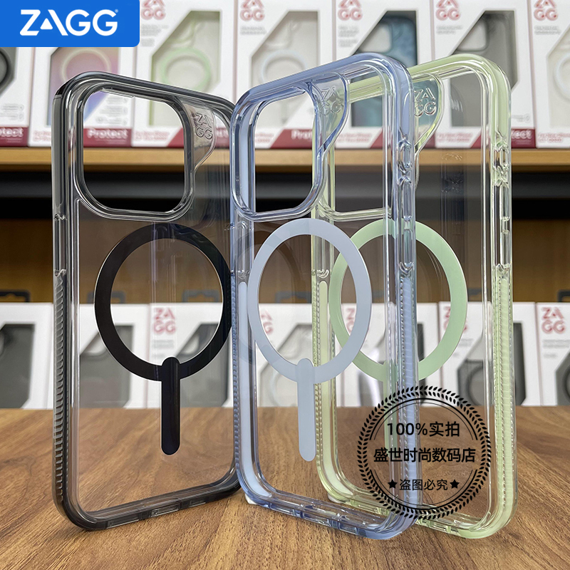 Zagg Crystal Clear Graphene Phone Case, Antibacterial, Suitable for Apple 15 Pro Max, Anti-Drop, New Model, Anti-Yellowing, Heat Dissipation, Compatible with Magsafe Magnetic Protective Case iPhone 15 Plus
