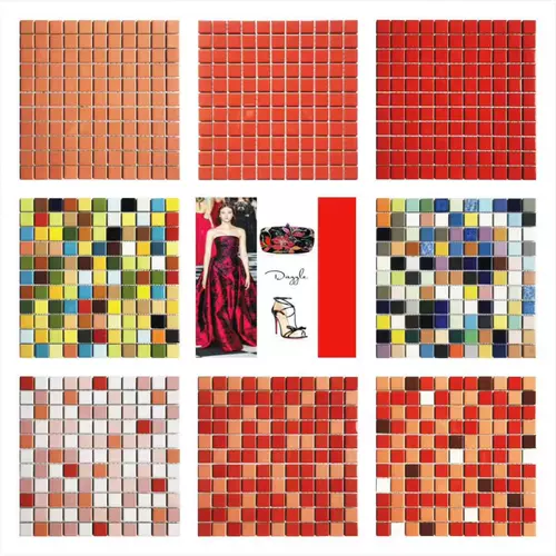 Демон зеленый розовый розовый желто -фиолетовый черный белый цвет мозаичная плитка фоновая стена керамическая ванная комната детское сады чистый цвет