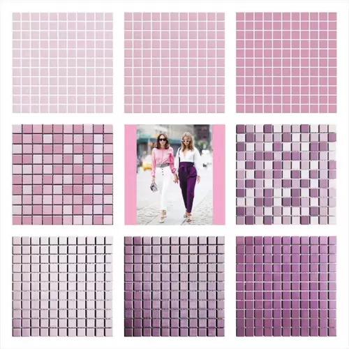 Демон зеленый розовый розовый желто -фиолетовый черный белый цвет мозаичная плитка фоновая стена керамическая ванная комната детское сады чистый цвет