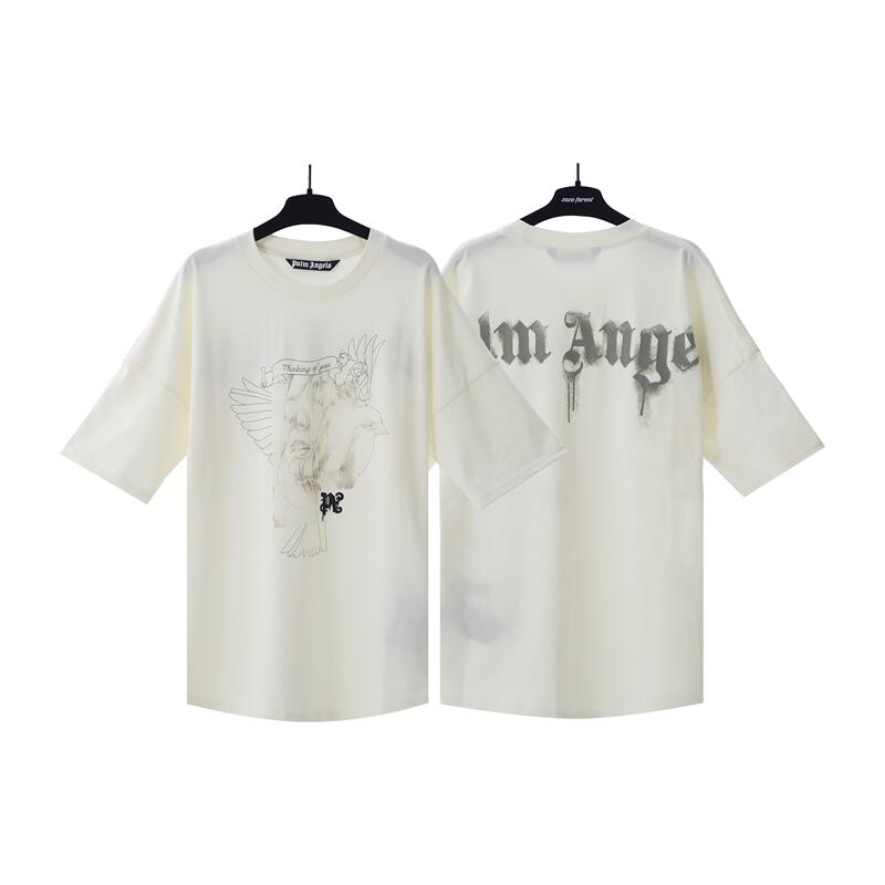 Palm Angels Palm Angel Pa Bird Portrait Print Casual American Loose Round Neck Short-Sleeved Half-Sleeved T-Shirt Palm Angels Palm Angel Pa Bird Portrait Print Casual American Loose Round Neck Short-Sleeved Half-Sleeved T-Shirt