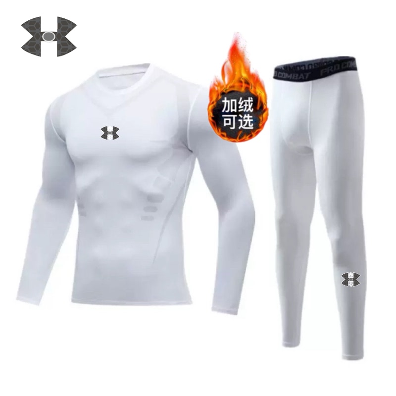 Men's Quick-Drying Clothing, Fleece-Lined Tights, Basketball Clothing, Yoga Clothing, Autumn and Winter New Thermal Underwear