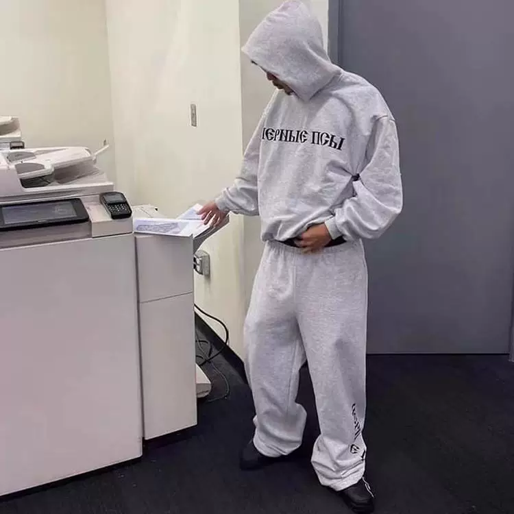 Свитшот с принтом ко-брендированный Yeezy Kanye Gosha Black GOG Russian Black Dog с рельефом на лбу