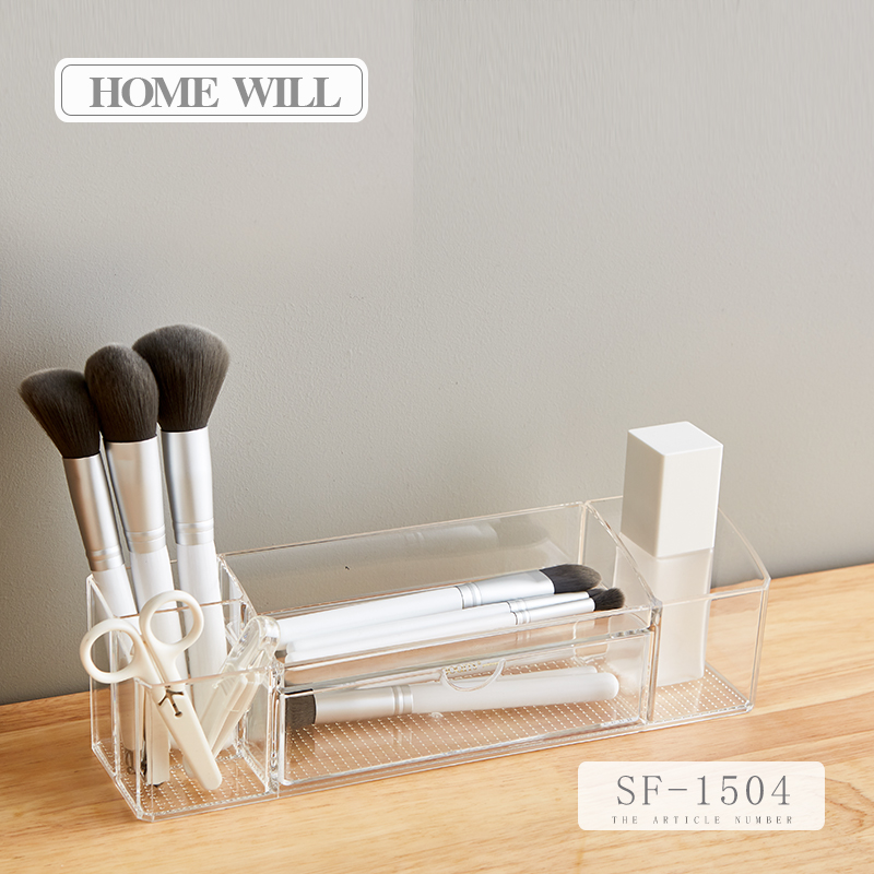 Cosmetics storage box Brush tube Brush brush eyebrow pencil barrel dresser beauty transparent acrylic desktop finishing