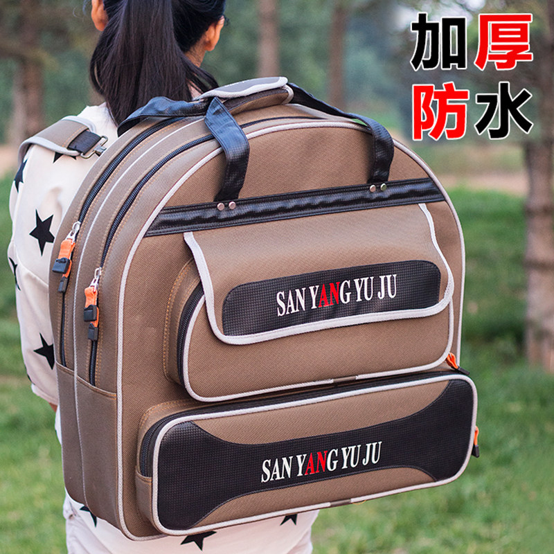 Fish protection bag wear-resistant fishing bag fishing backpack backpack multi-functional fishing gear bag hard shell waterproof double-layer fishing protection bag