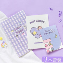 Cute car line book set student B5 classroom notebook soft face copy simple A5 sticky book multi-size book