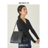 Сумка подмышку, сумка на одно плечо, крокодиловый принт, из натуральной кожи