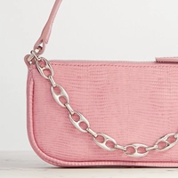Розовая цепь, бретели, сумка через плечо